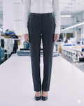 Pinstripe Wide-Leg Stretch Wool Blend Trousers