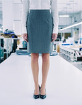 Slim-Fit Stretch Wool Blend Mini Pencil Skirt