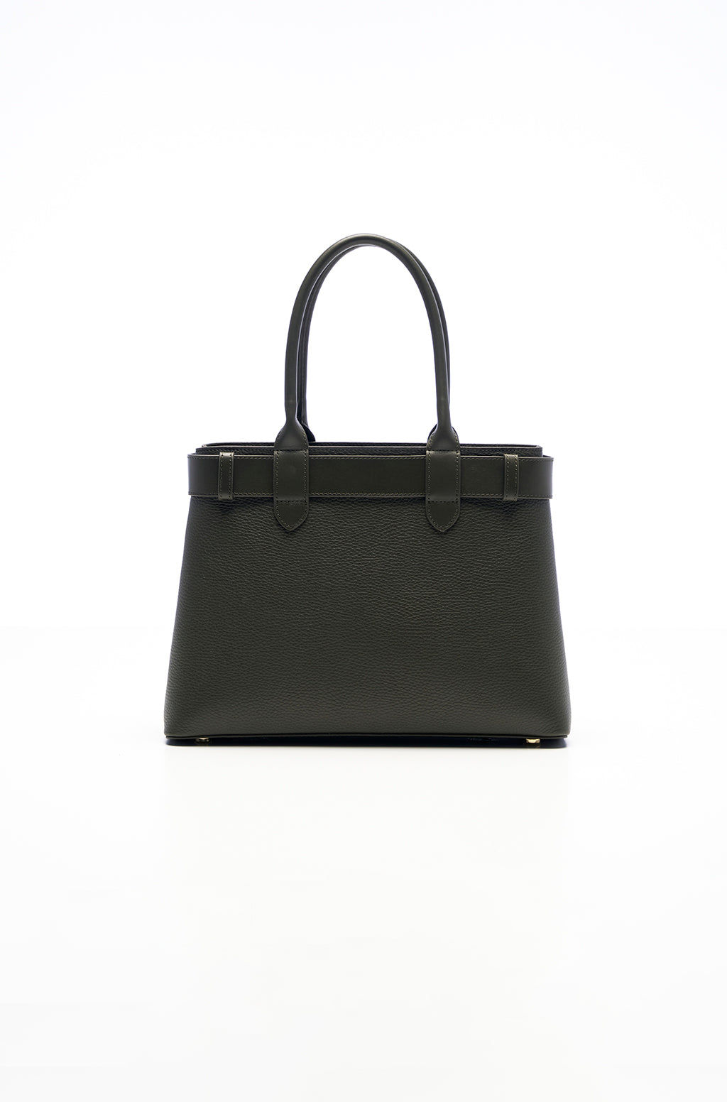 Tote bag in leather with belt detail