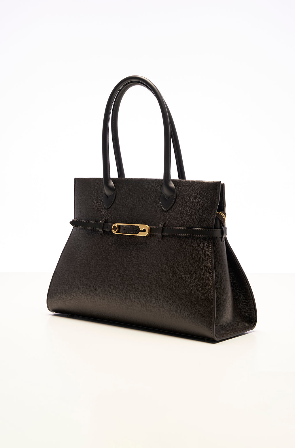 Tote bag in leather with Safty Pin/Belt detail