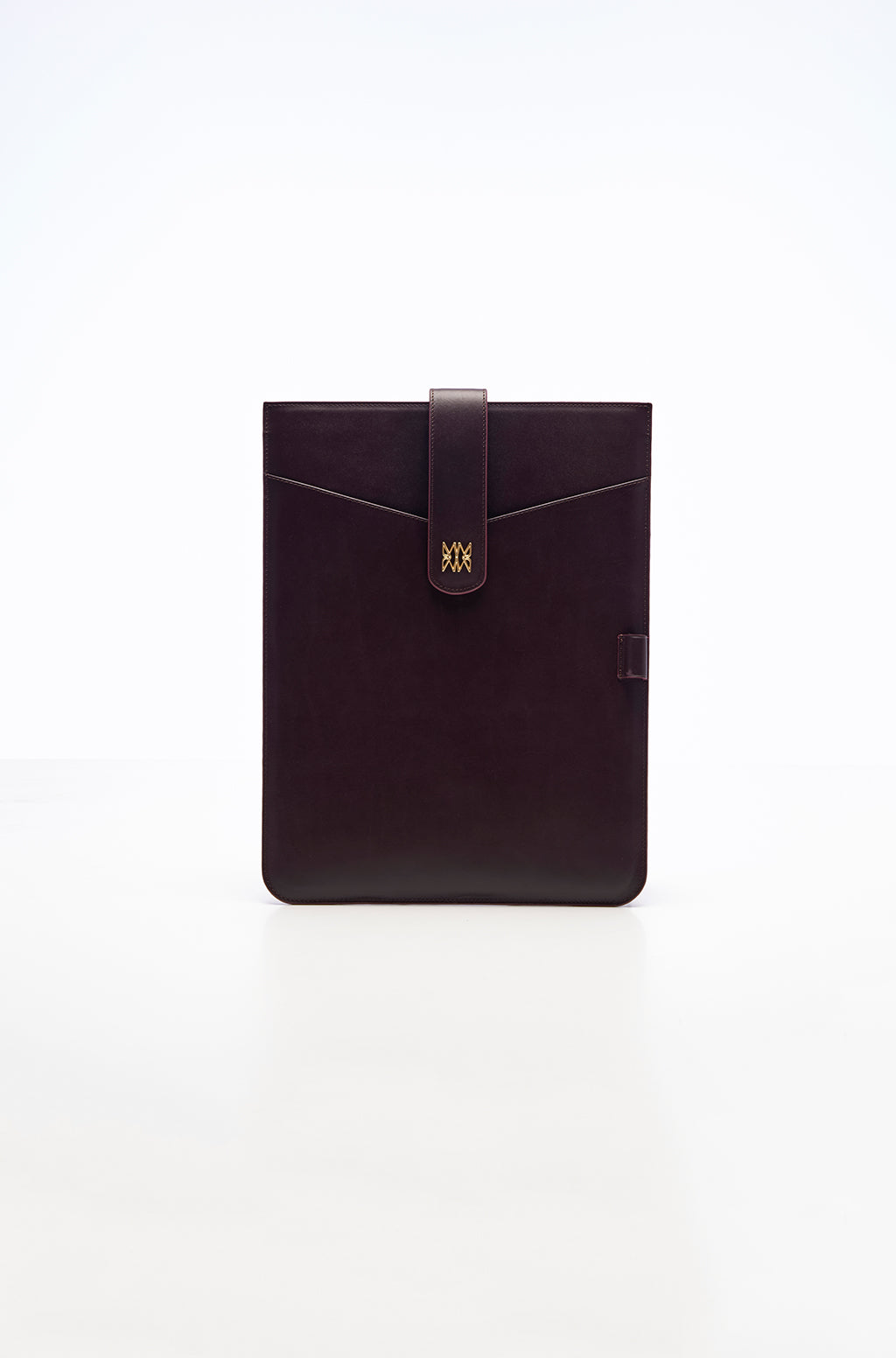 Leather Laptop Sleeve With Metallic Monogram