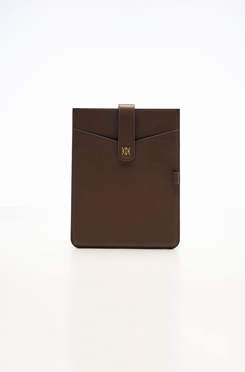 Leather Laptop Sleeve With Metallic Monogram