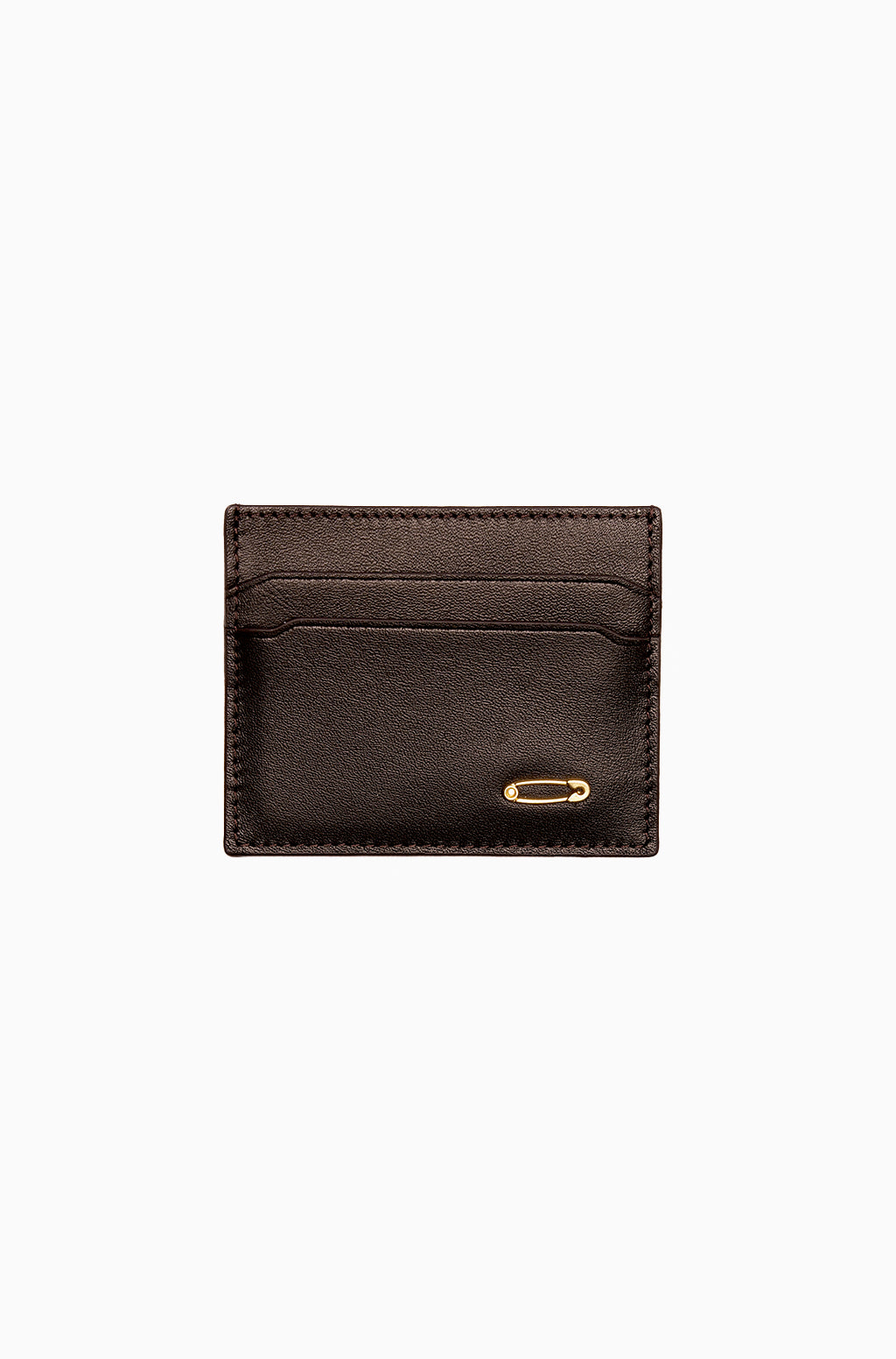 Leather Card Holder With Safty-Pin Detail