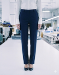 Tailored Straight Stretch wool blend Trousers