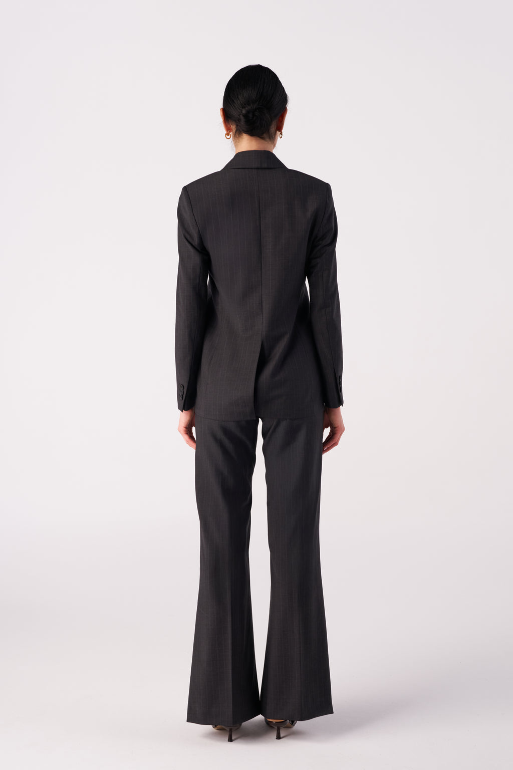 Çizgili Normal Kesim Esnek Yün Karışımlı Blazer Ceket