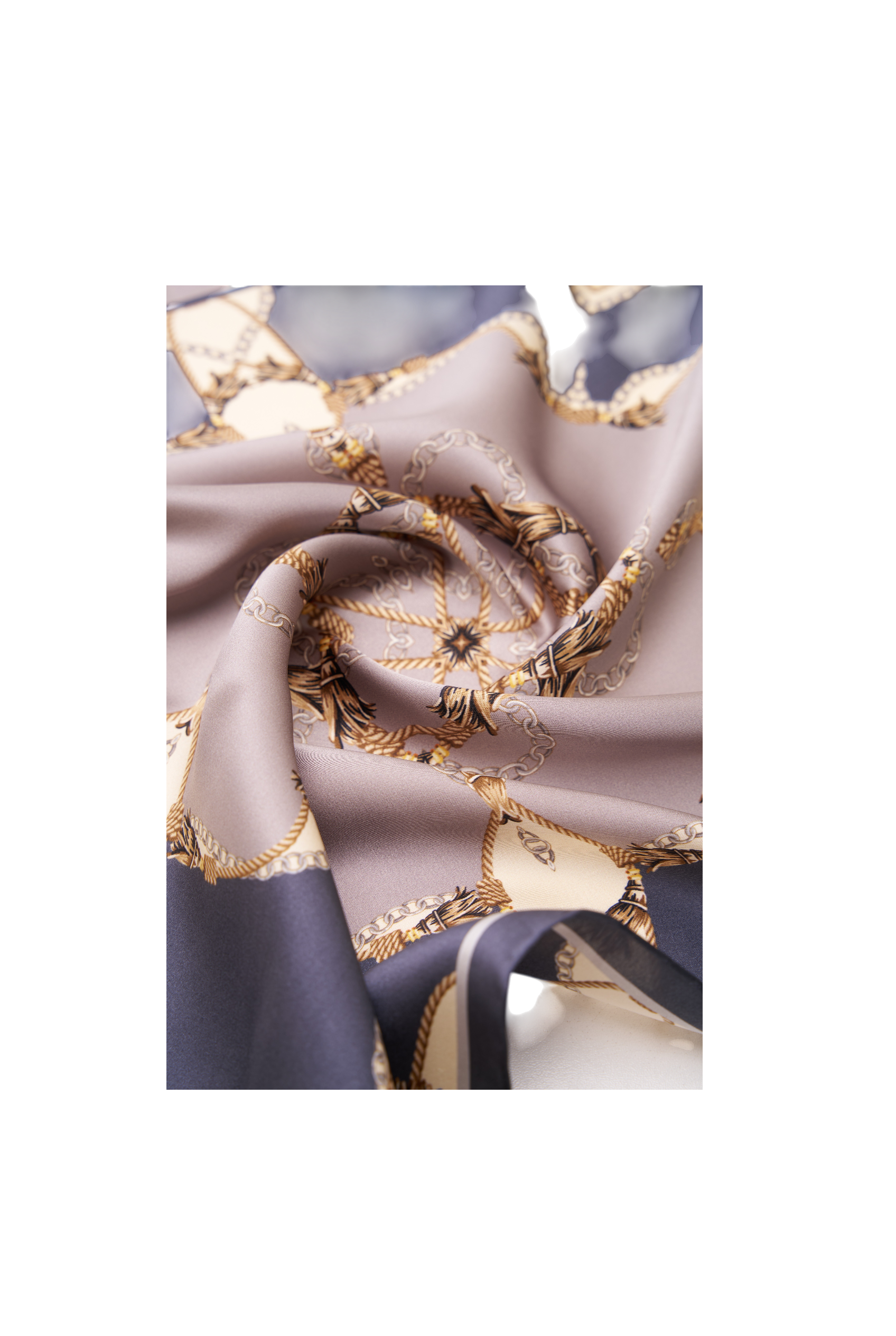 Mini Scarf with Baroque Chain print