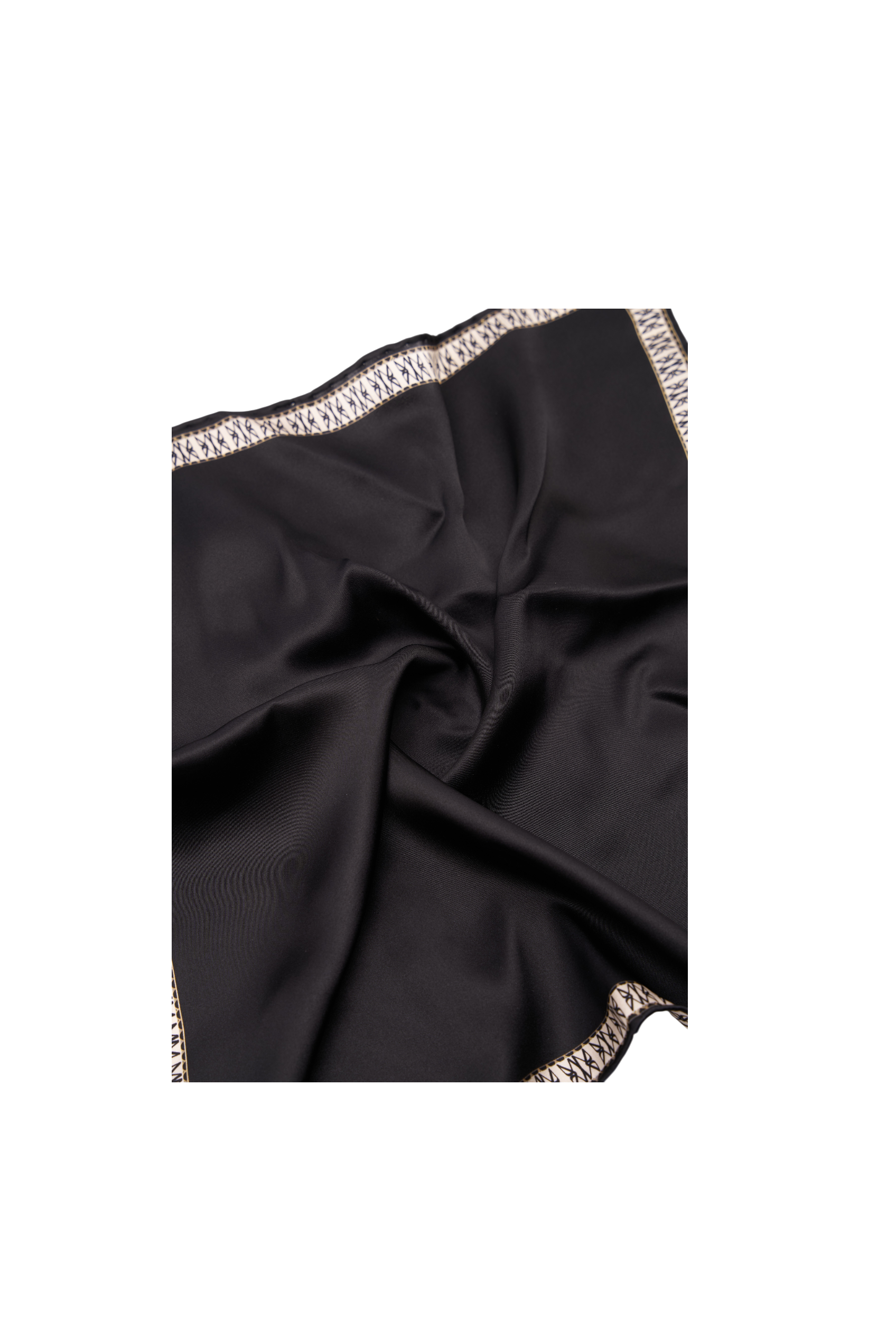 Silk Mini Scarf with Monogram Border print