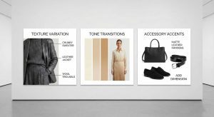 monokrom stil temel kuralları - doku çeşitliliği, ton geçişleri, aksesuar uyumu görseli