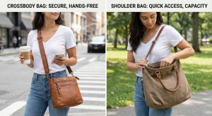günlük kullanım için çapraz askılı ve omuz çantası modelleri karşılaştırması
