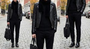 siyah monokrom kombin - farklı doku ve malzemelerde siyah parçalar