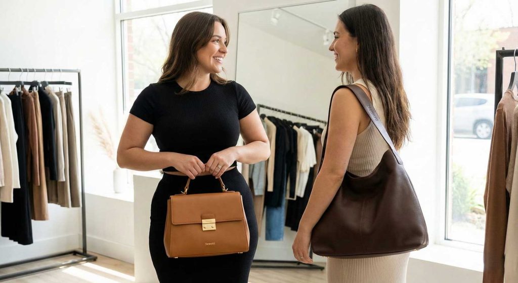 kum saati ve dikdörtgen vücut tipleri için önerilen çanta stilleri