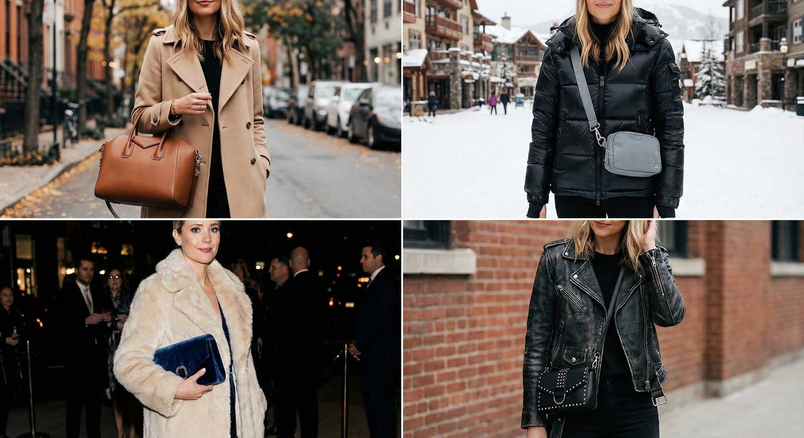 Farklı kaban tipleri ile çanta kombinasyonu örnekleri