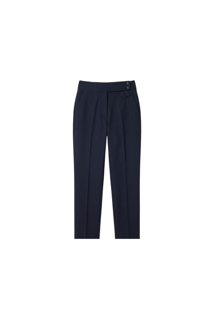 Tailored Straight Stretch wool blend Trousers