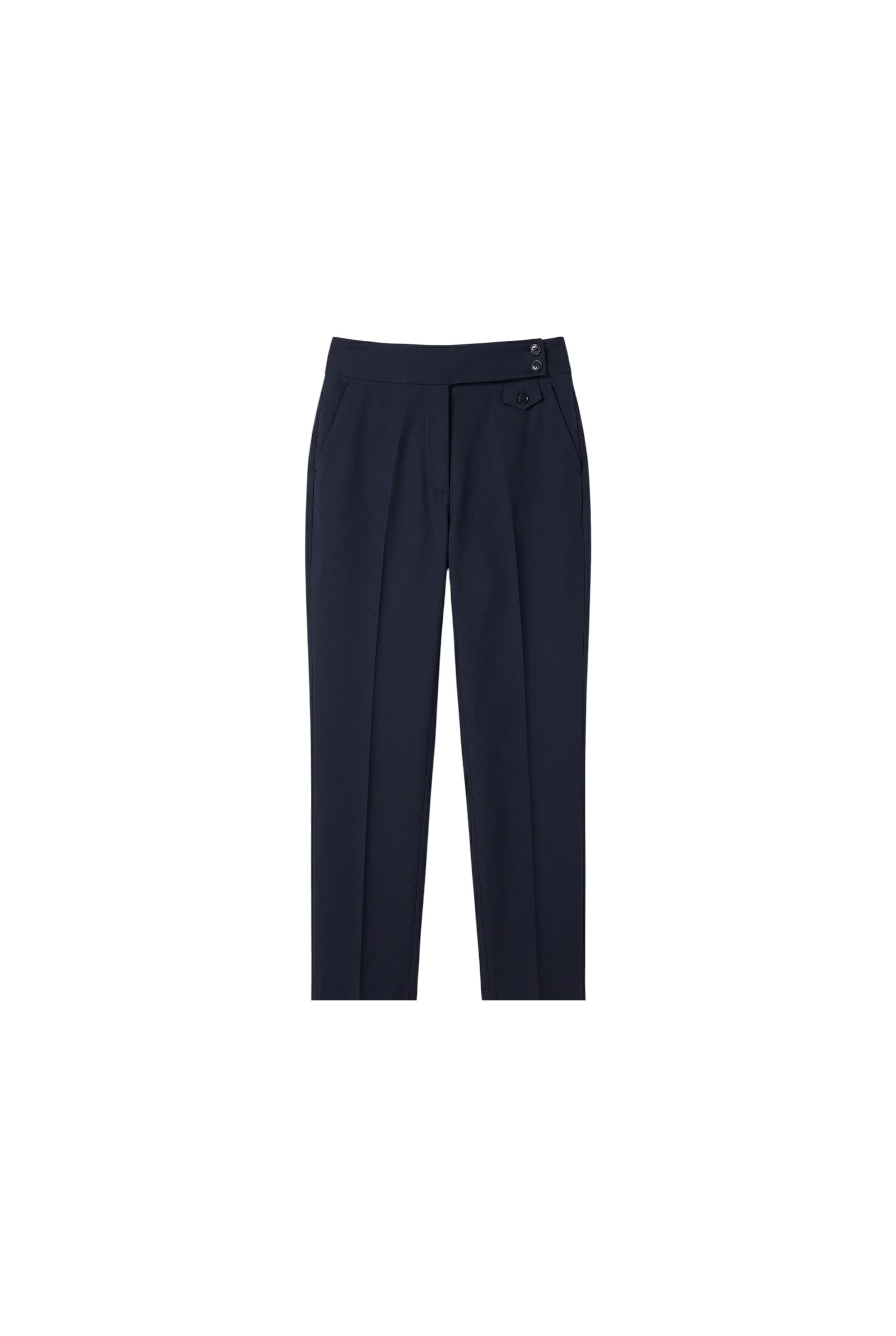 Tailored Straight Stretch wool blend Trousers