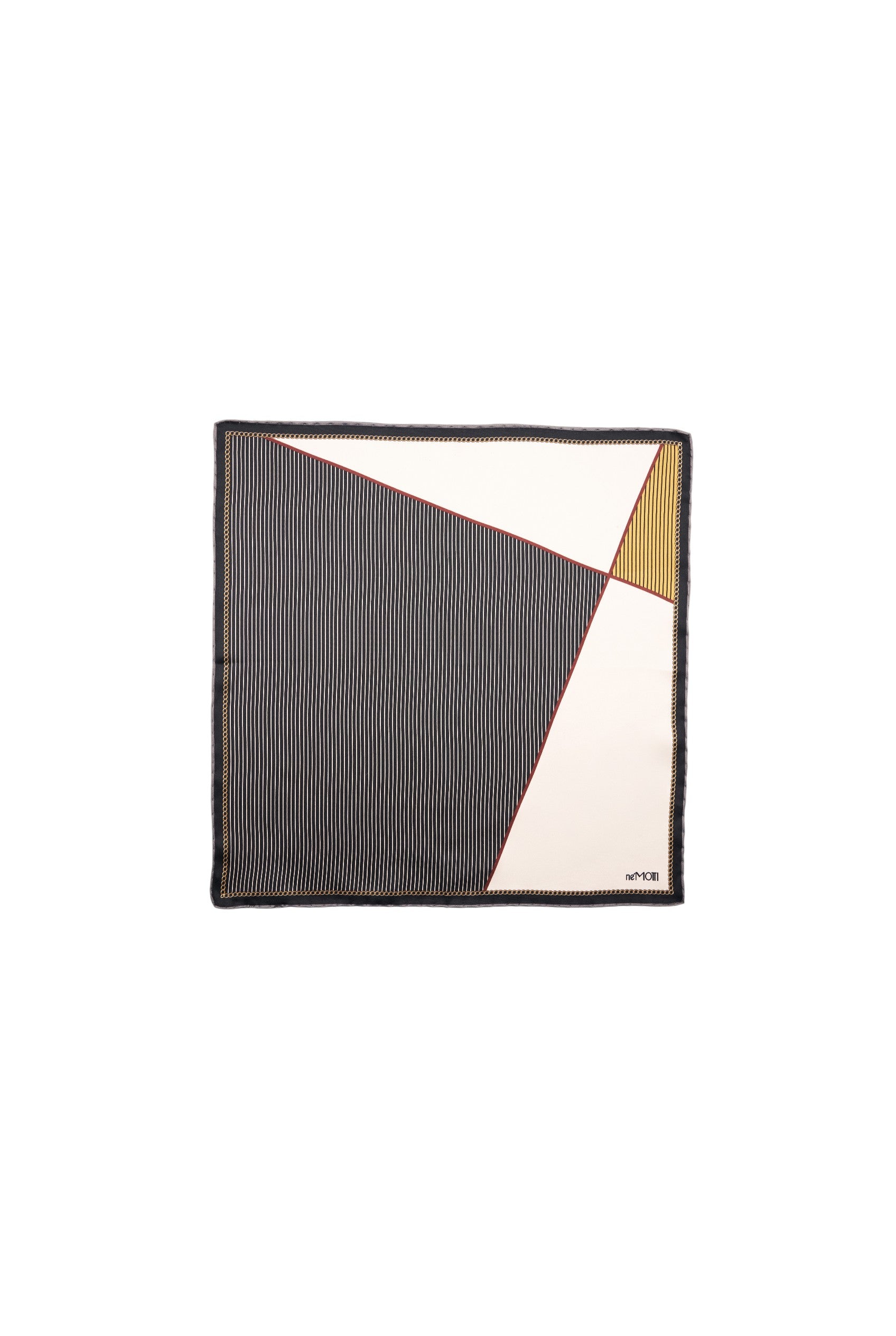 Silk Mini Scarf with Colorblock print