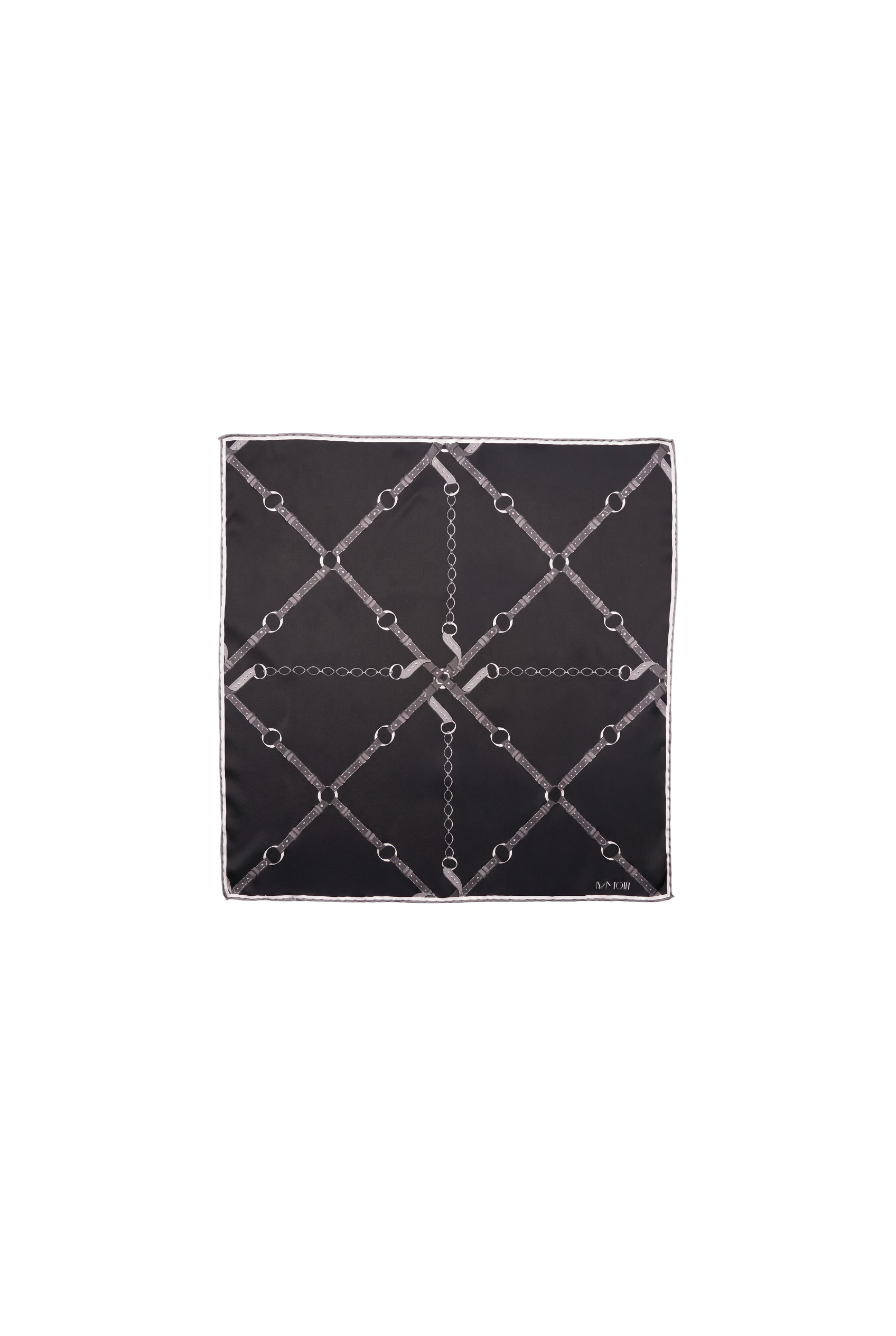 Silk Mini Scarf with Equestrian Link print - Image 14