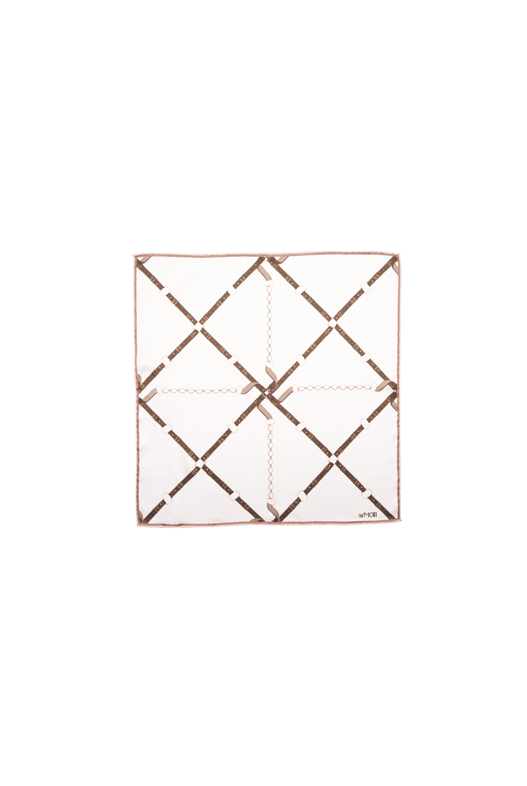 Silk Mini Scarf with Equestrian Link print - Image 5