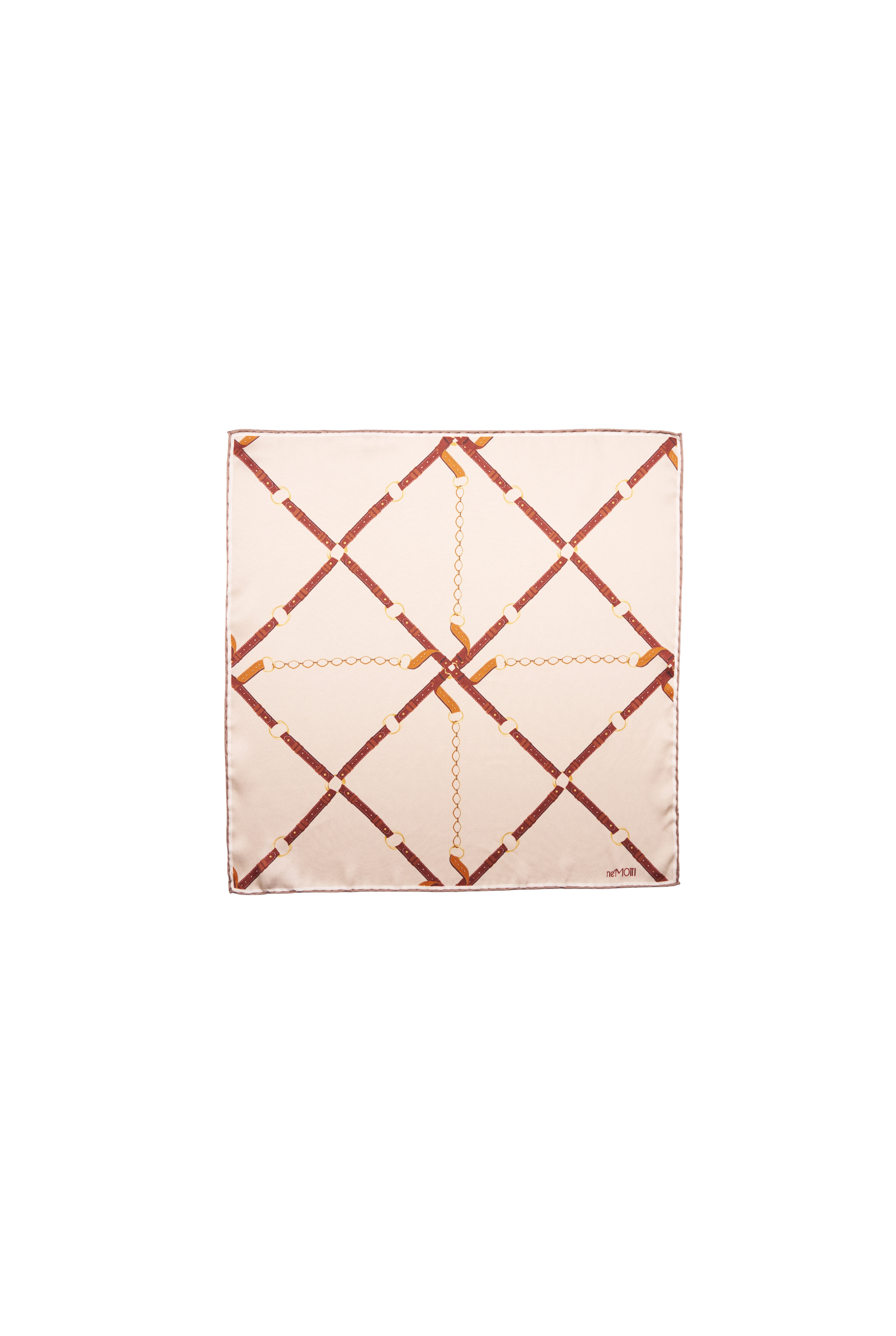 Silk Mini Scarf with Equestrian Link print - Image 2