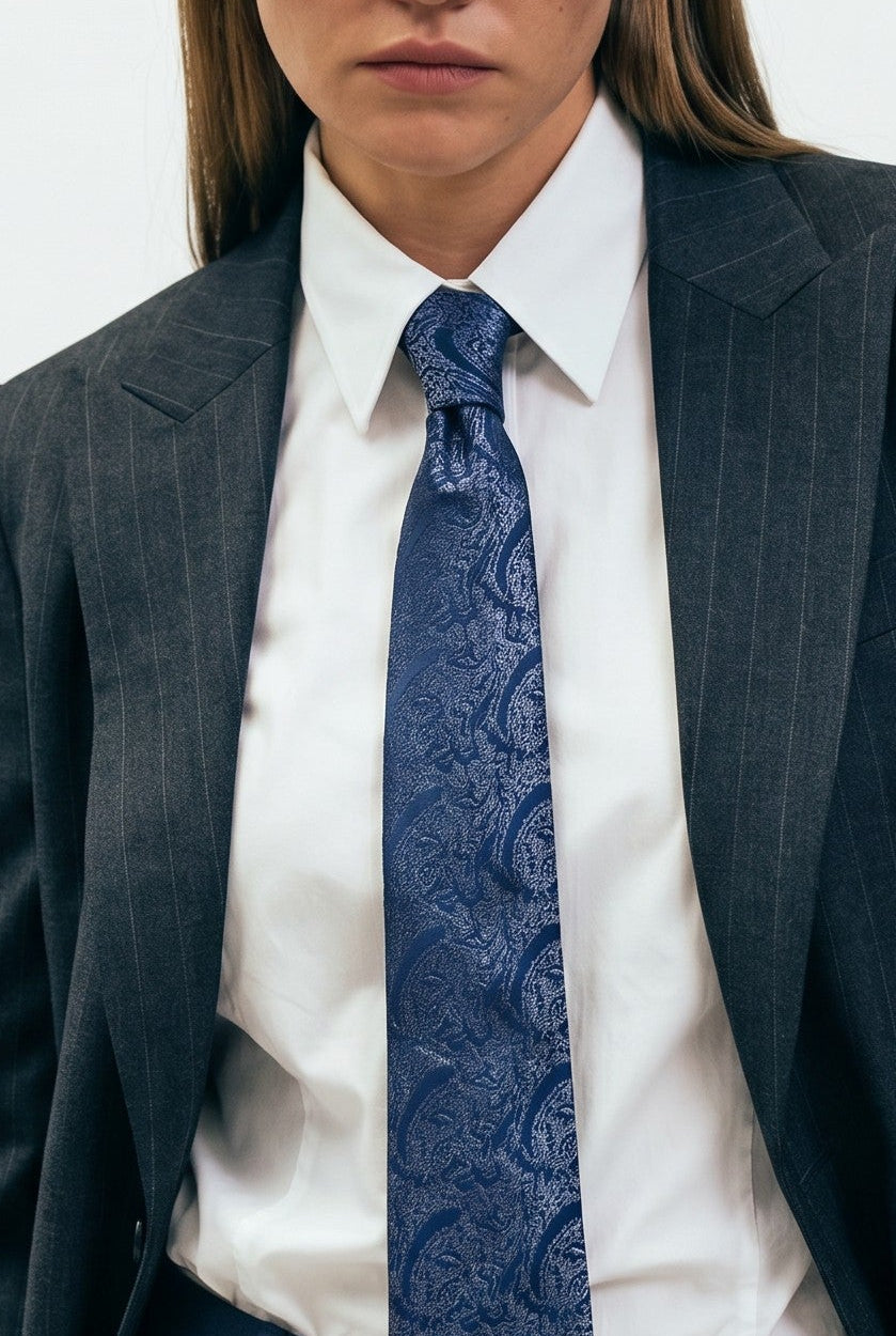 Nemotti Slate Floral Sketch Tie - Image 3
