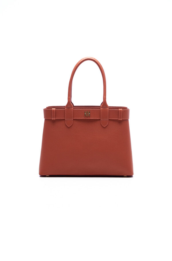 Tote bag in leather with belt detail