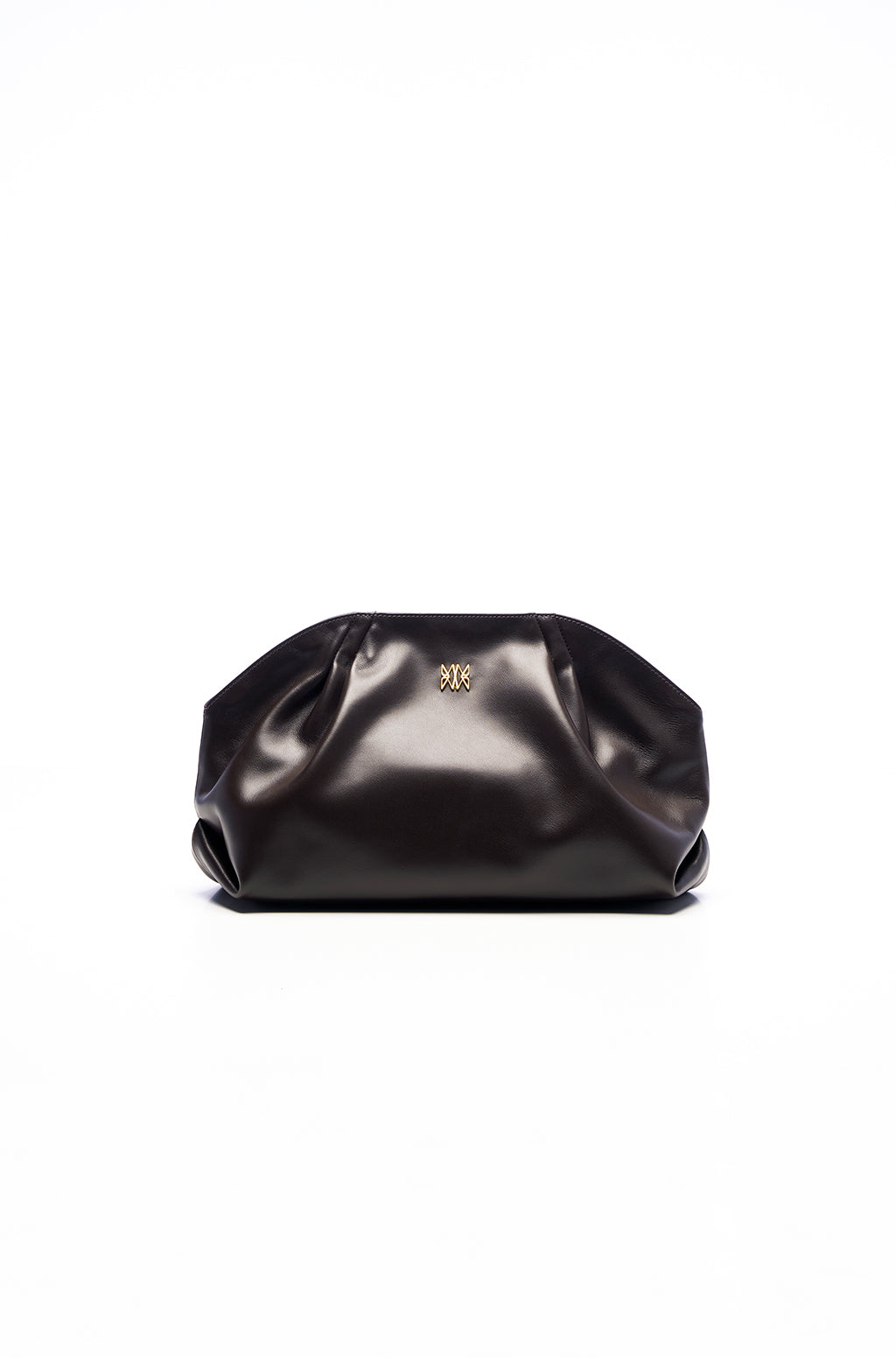 Leather Slouchy Clutch With Metallic Monogram - Image 19