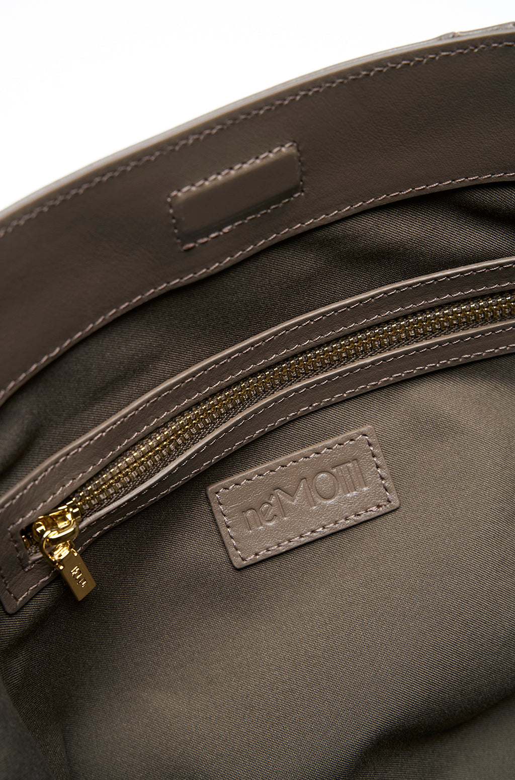 Leather Slouchy Clutch With Metallic Monogram - Image 11