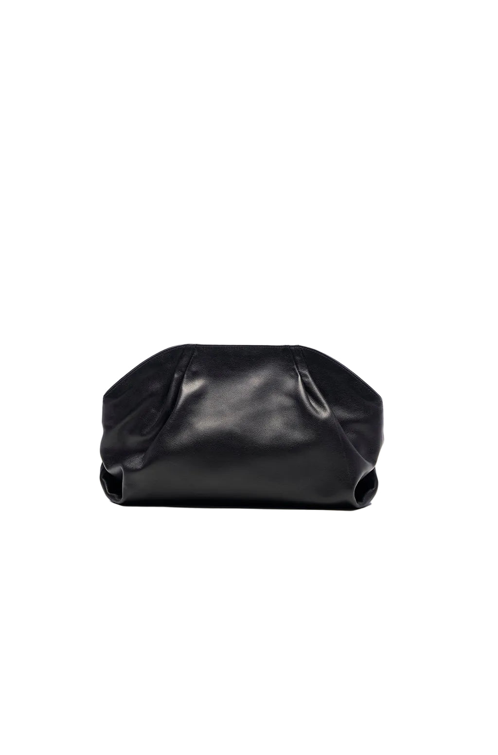 Leather Slouchy Clutch With Metallic Monogram - Image 3