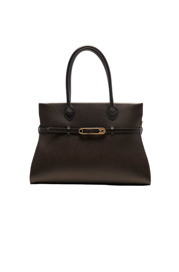 Tote bag in leather with Safty Pin/Belt detail