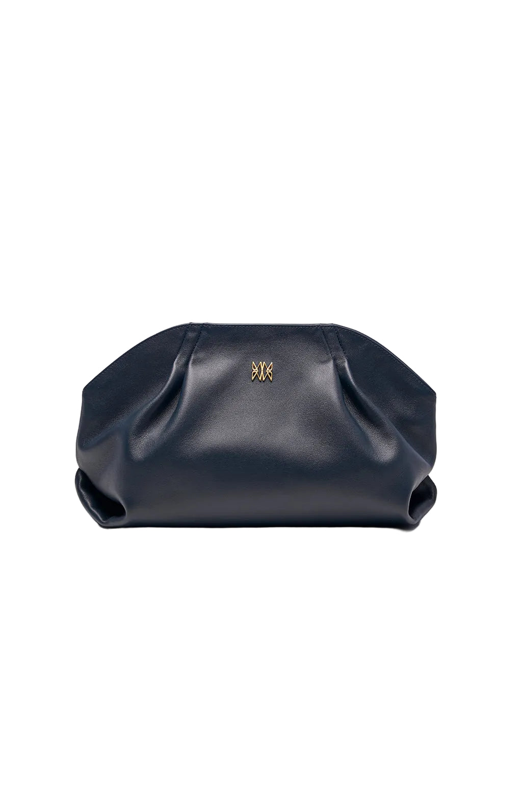Leather Slouchy Clutch With Metallic Monogram - Image 13
