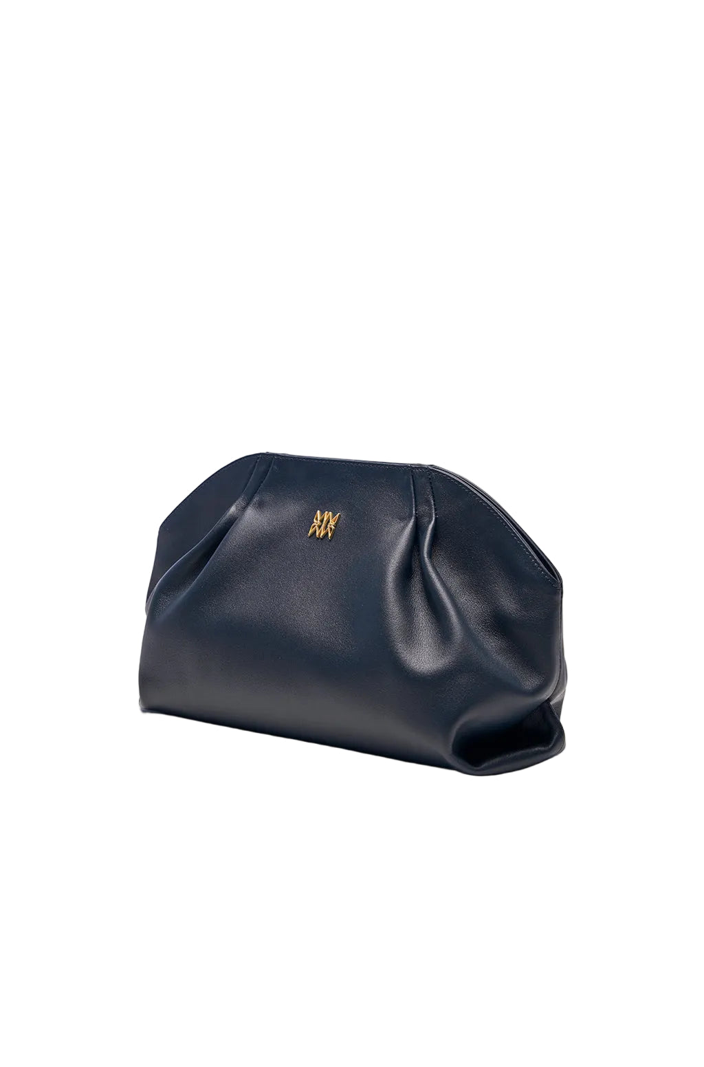 Leather Slouchy Clutch With Metallic Monogram - Image 14