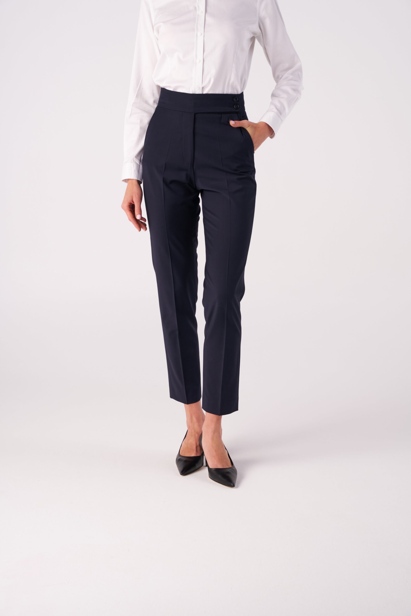 Tailored Straight Stretch wool blend Trousers - Image 2