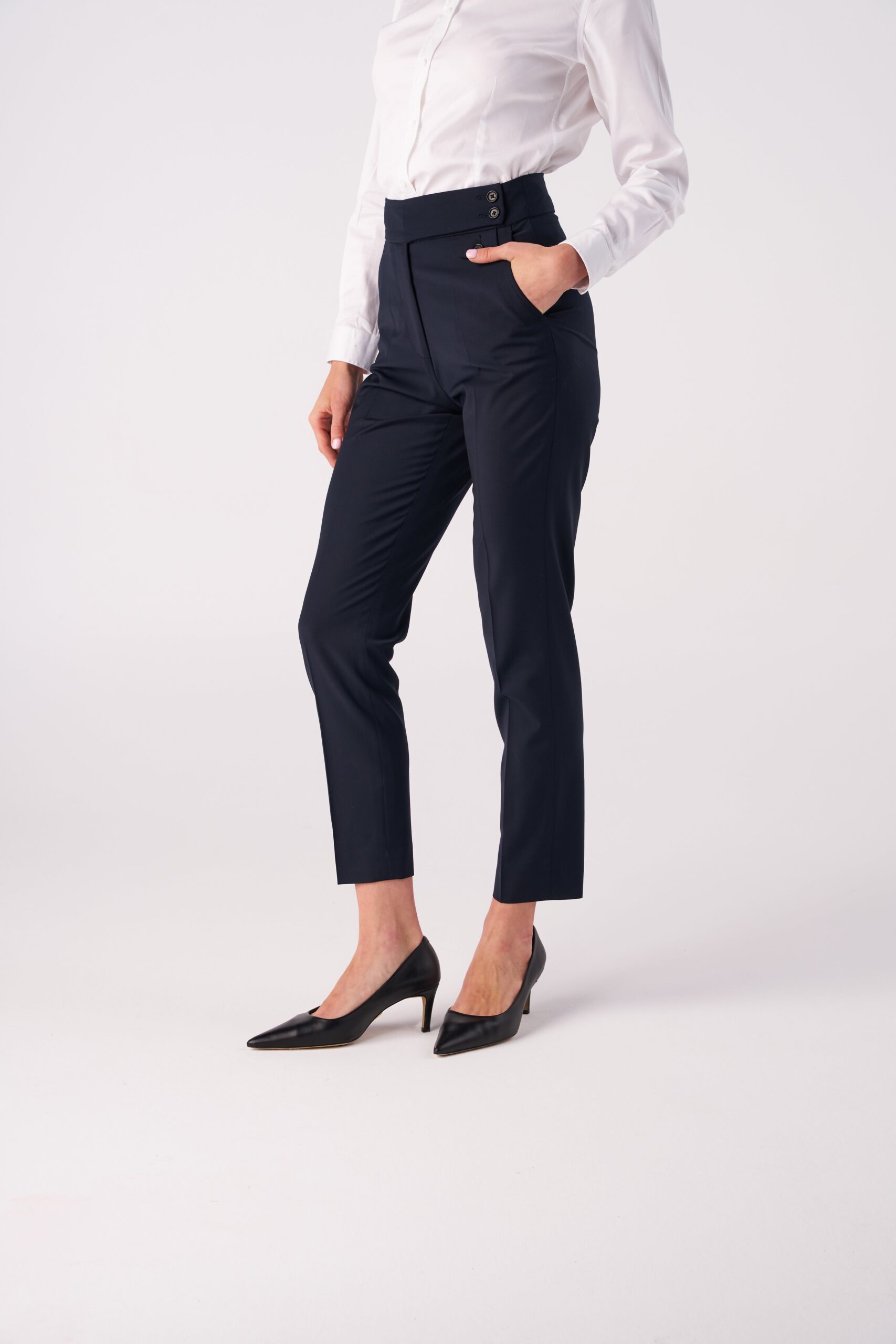 Tailored Straight Stretch wool blend Trousers - Image 4