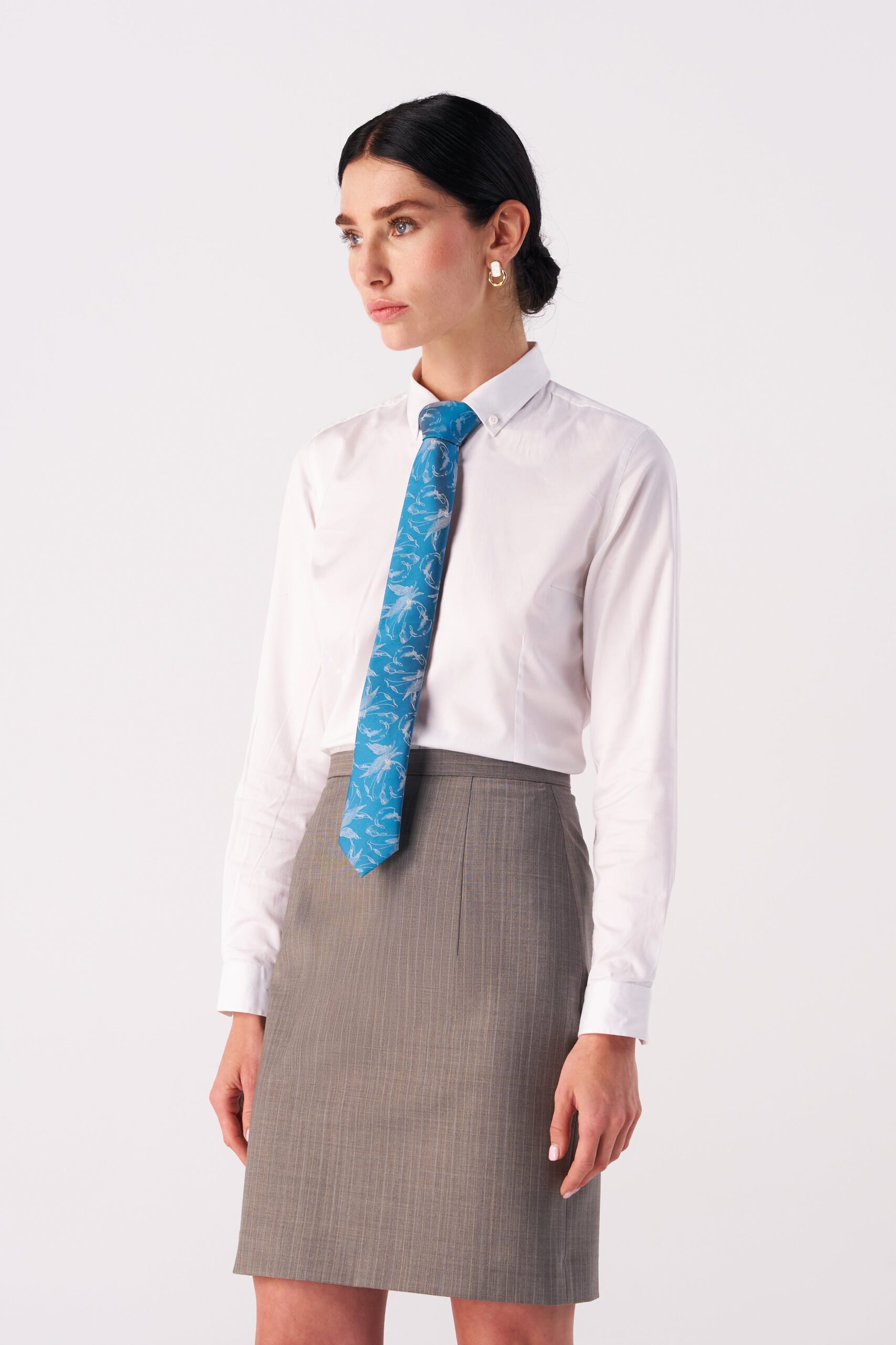 Slate Sketch Floral Tie - Image 2