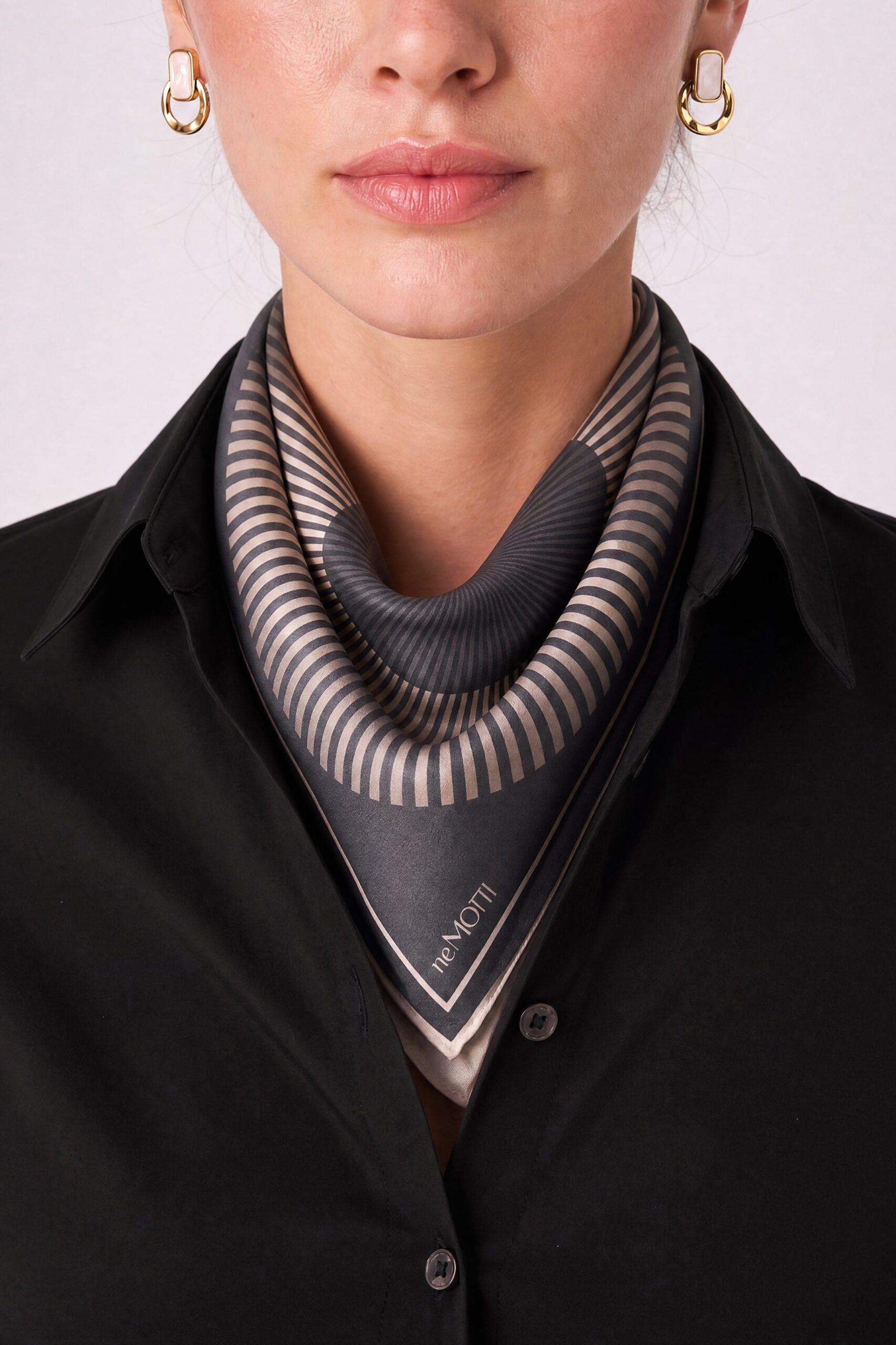 Silk Mini Scarf with Vortex print - Image 2