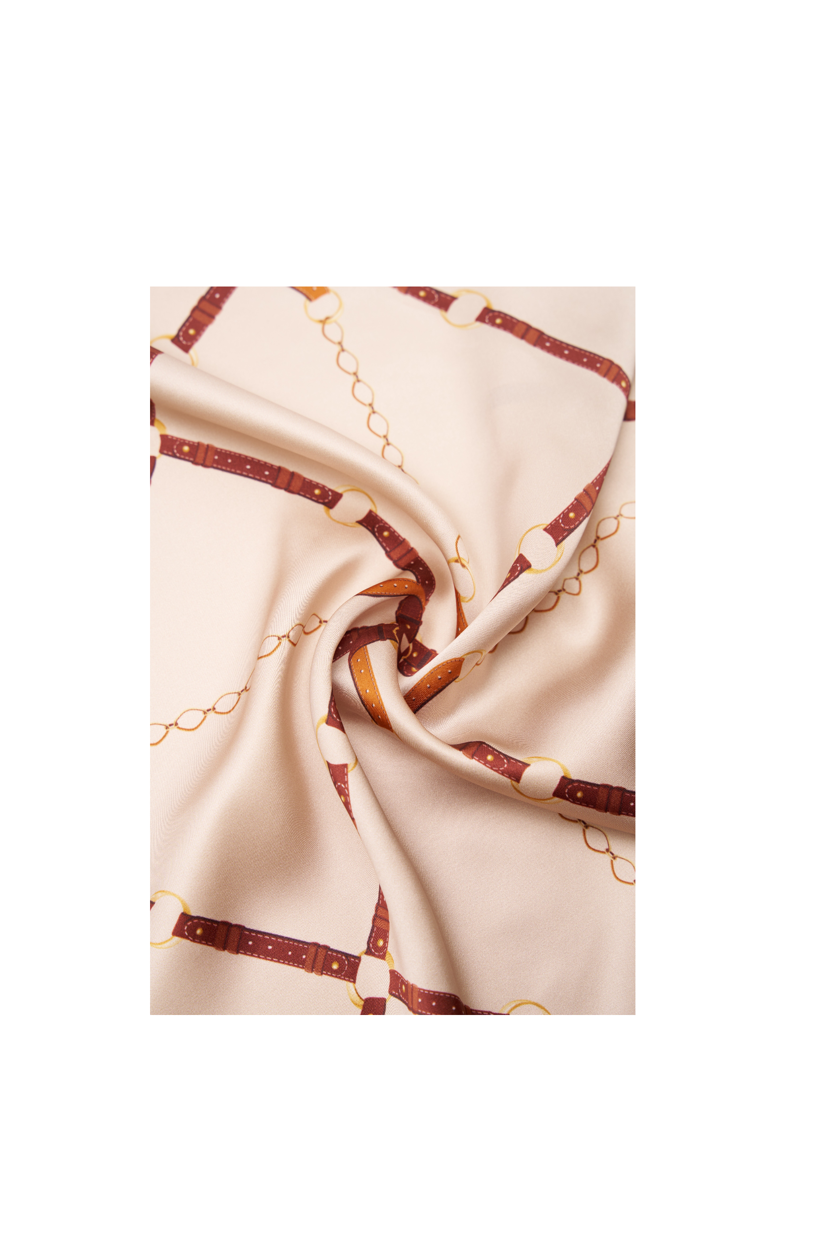 Silk Mini Scarf with Equestrian Link print - Image 4