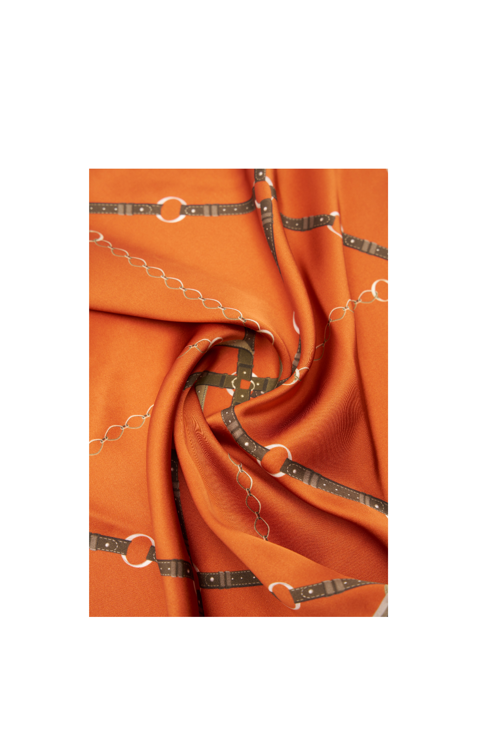 Silk Mini Scarf with Equestrian Link print - Image 10