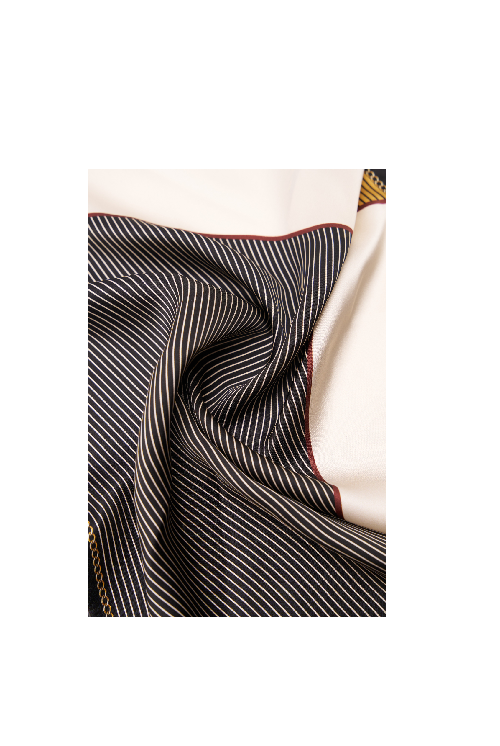Silk Mini Scarf with Colorblock print - Image 3
