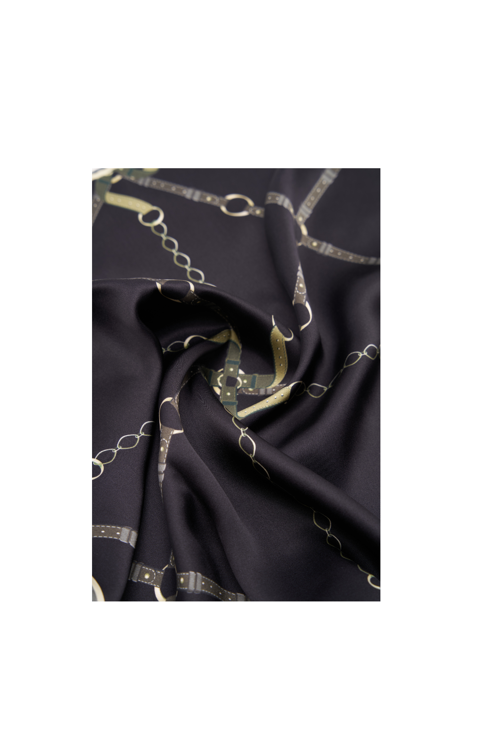 Silk Mini Scarf with Equestrian Link print - Image 13