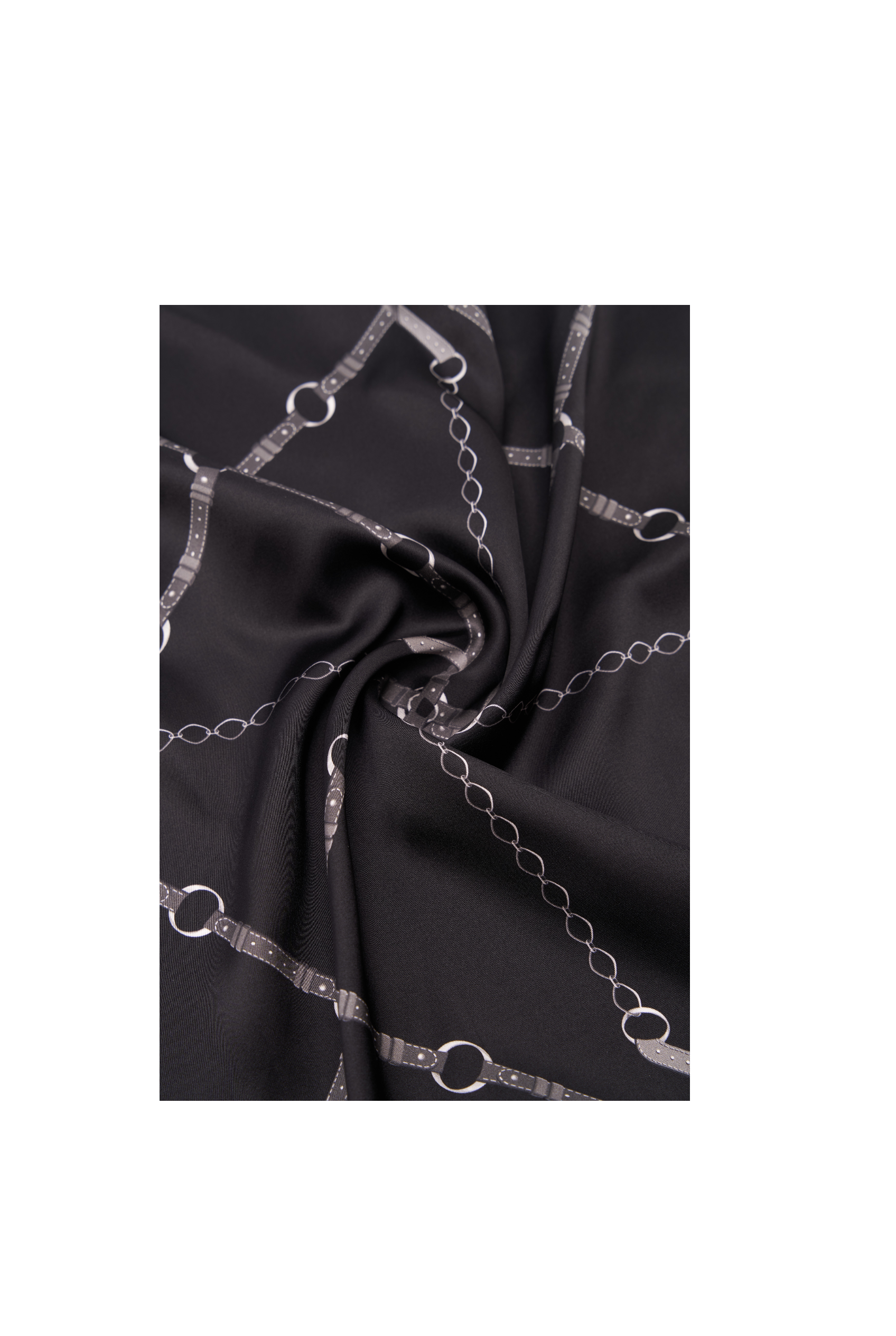Silk Mini Scarf with Equestrian Link print - Image 16